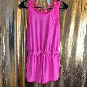Athletic Works Pink romper with Elastic Waist and Lightweight Fabric